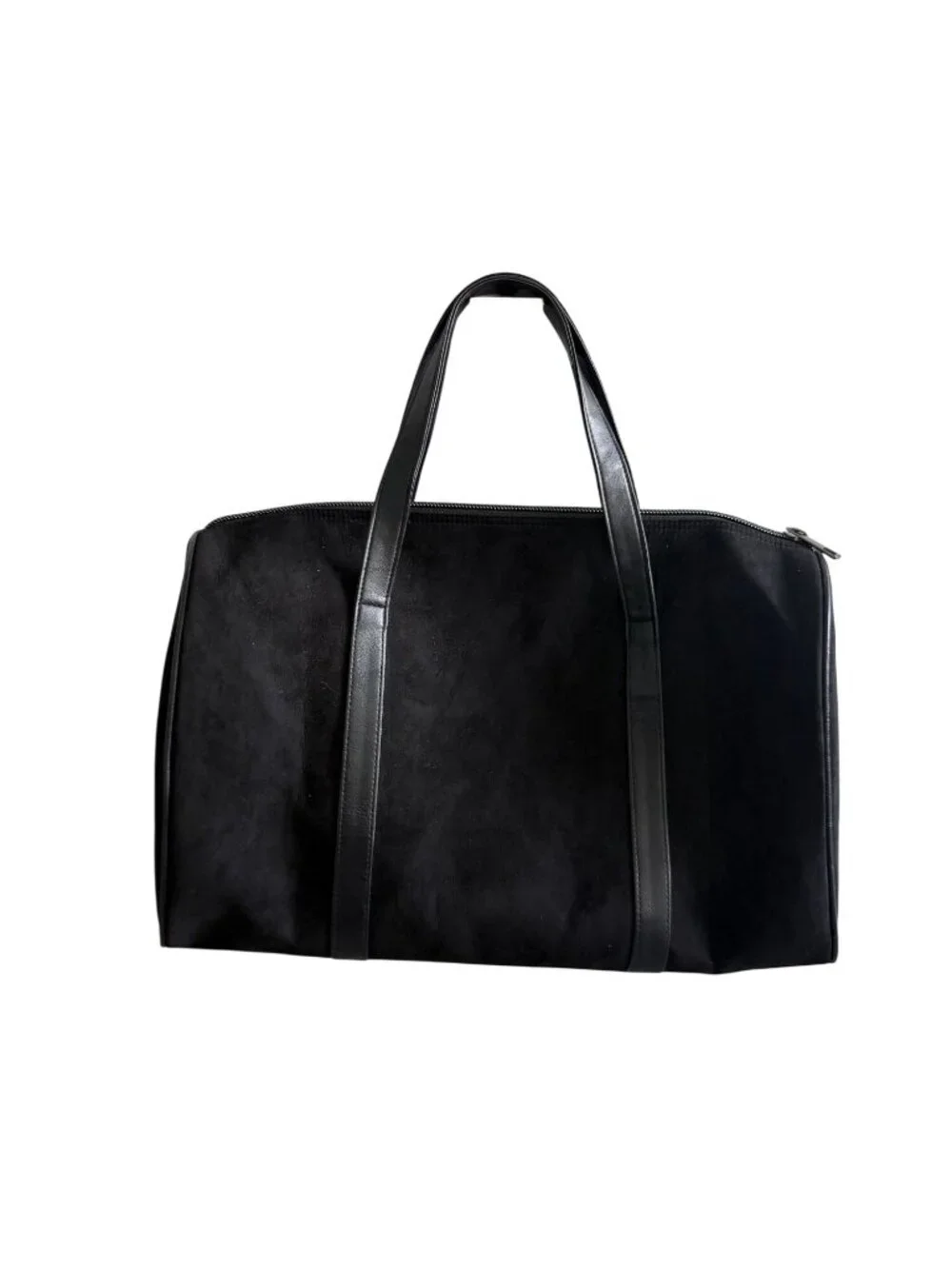 JOHN VARVATOS Black Synthetic Suede Small Duffle Bag NEW NWOT